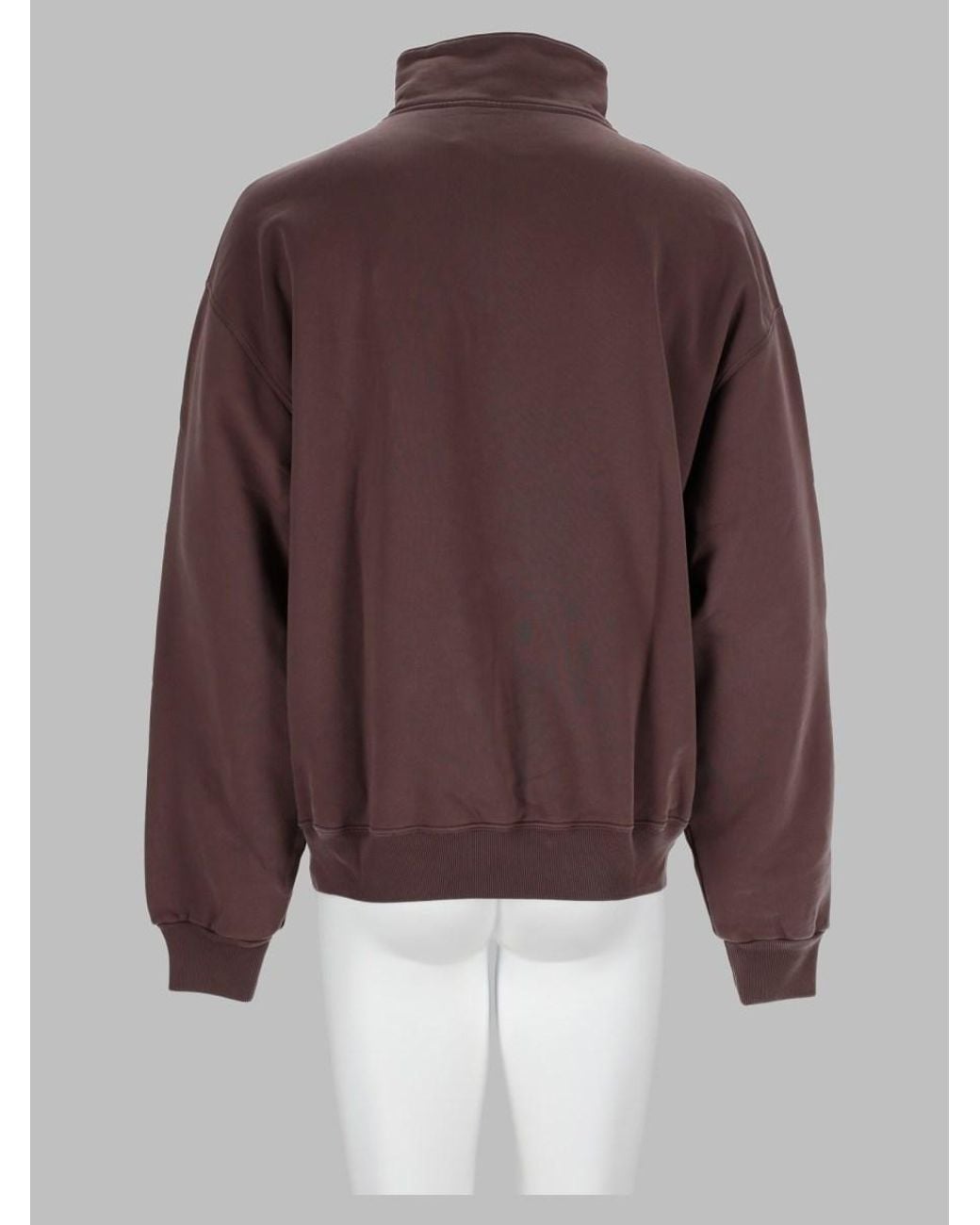 Jacquemus Brown Logo Zip Sweatshirt Cotton Sweater for men