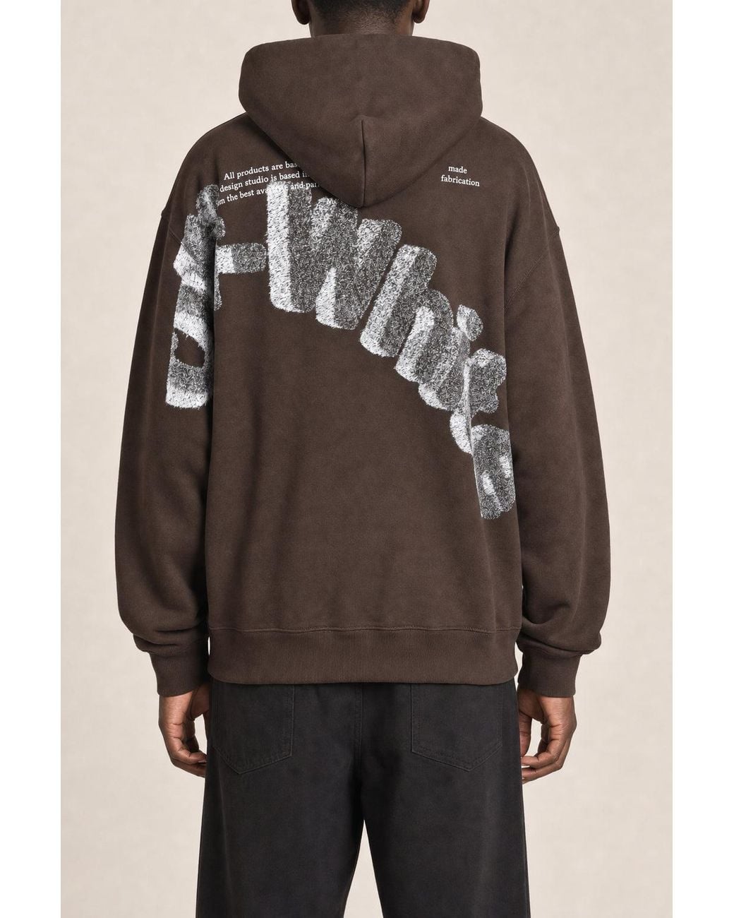 Off-White c/o Virgil Abloh Brown Chocolate Cotton Hoodie for men