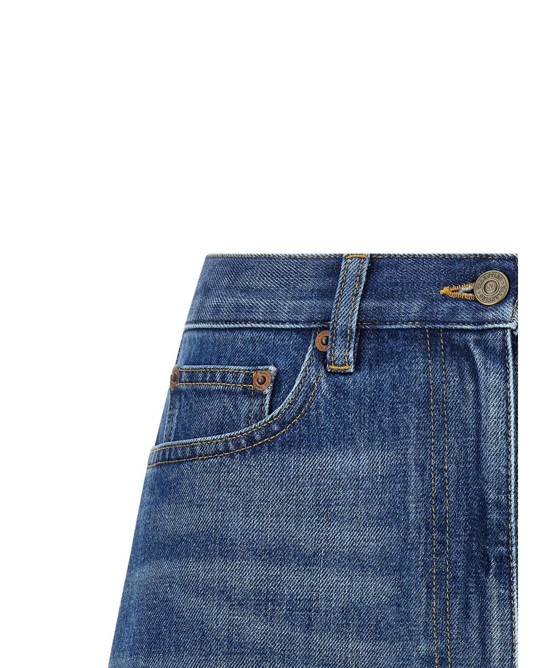 Valentino Garavani Blue Vgold Denim Shorts