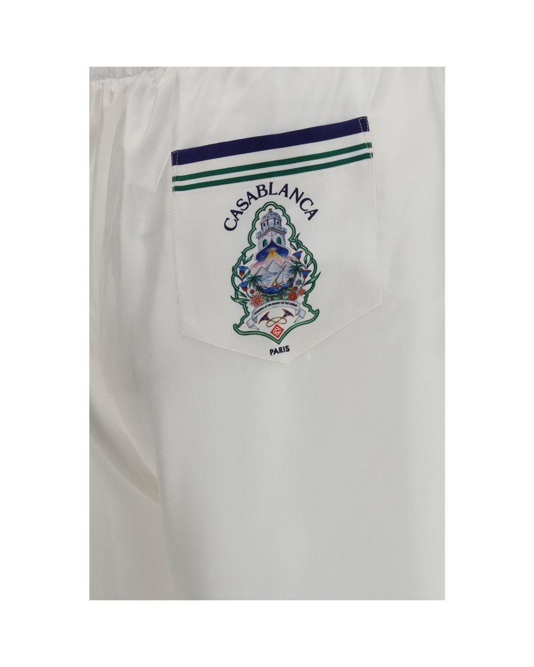 Casablanca Gray White Silk Bermuda Shorts for men