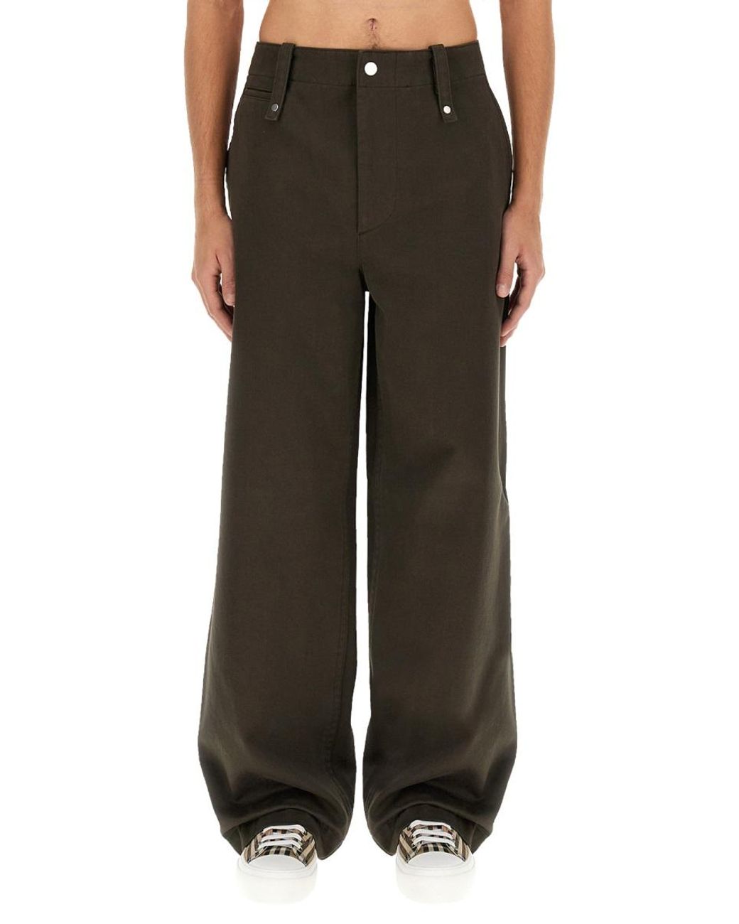 Burberry Brown Cotton Pants Trousers for men