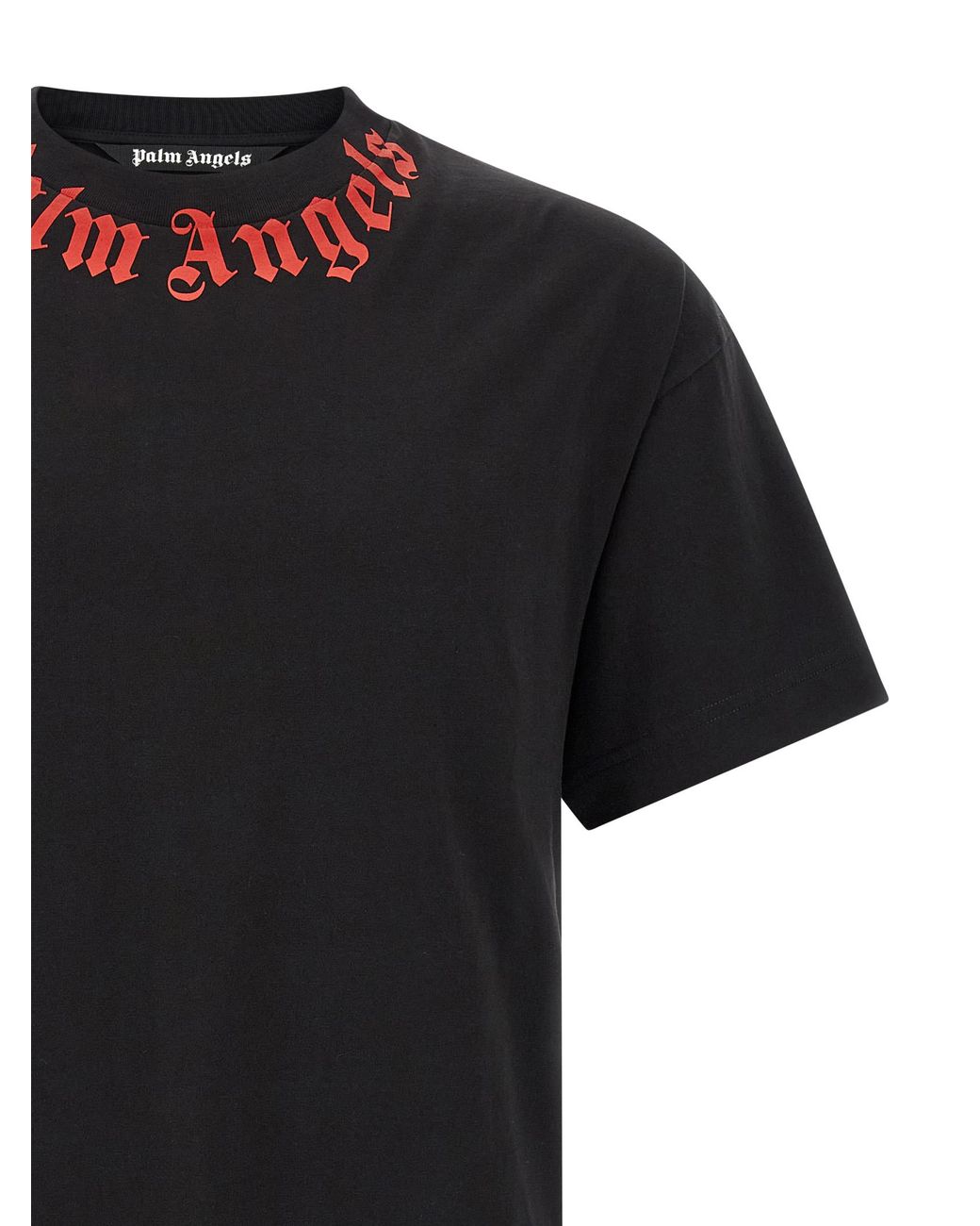 Palm Angels Black 'Neck Logo' T-Shirt for men