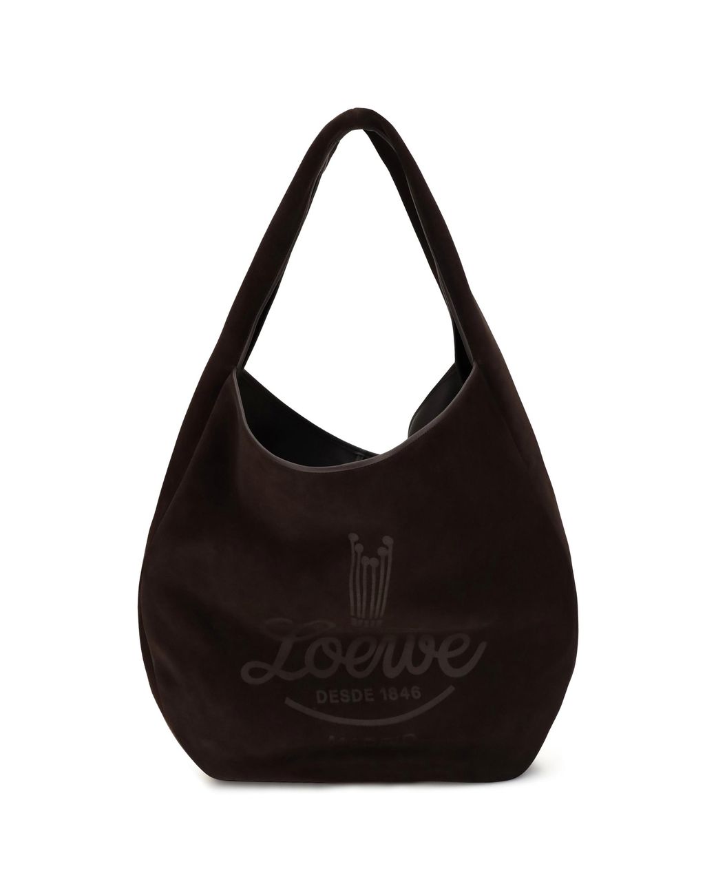 Loewe Black Hobo Shoulder Bag Roomy Suede Calfskin Calf Leather for men