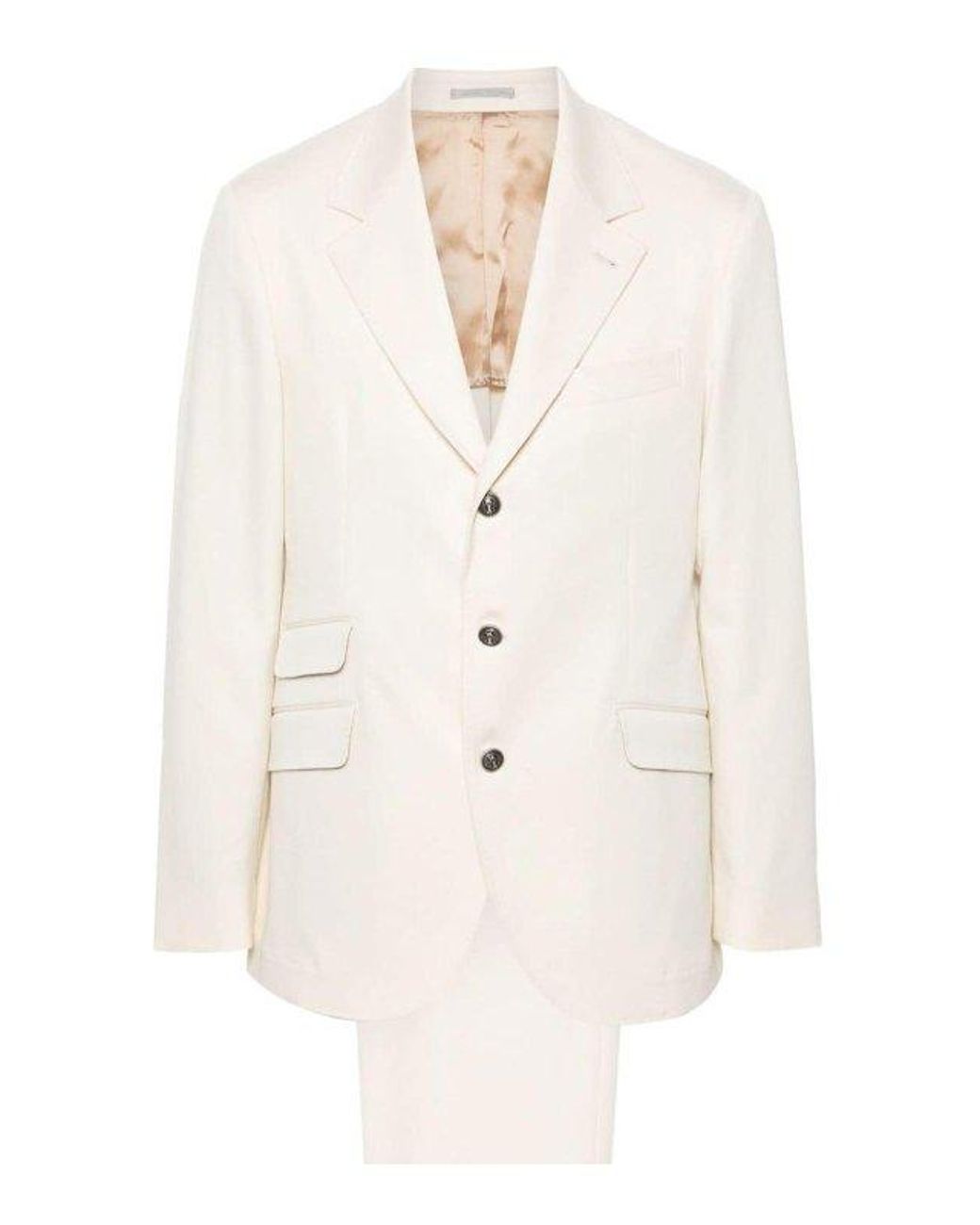 Brunello Cucinelli White Beige Cotton Two for men