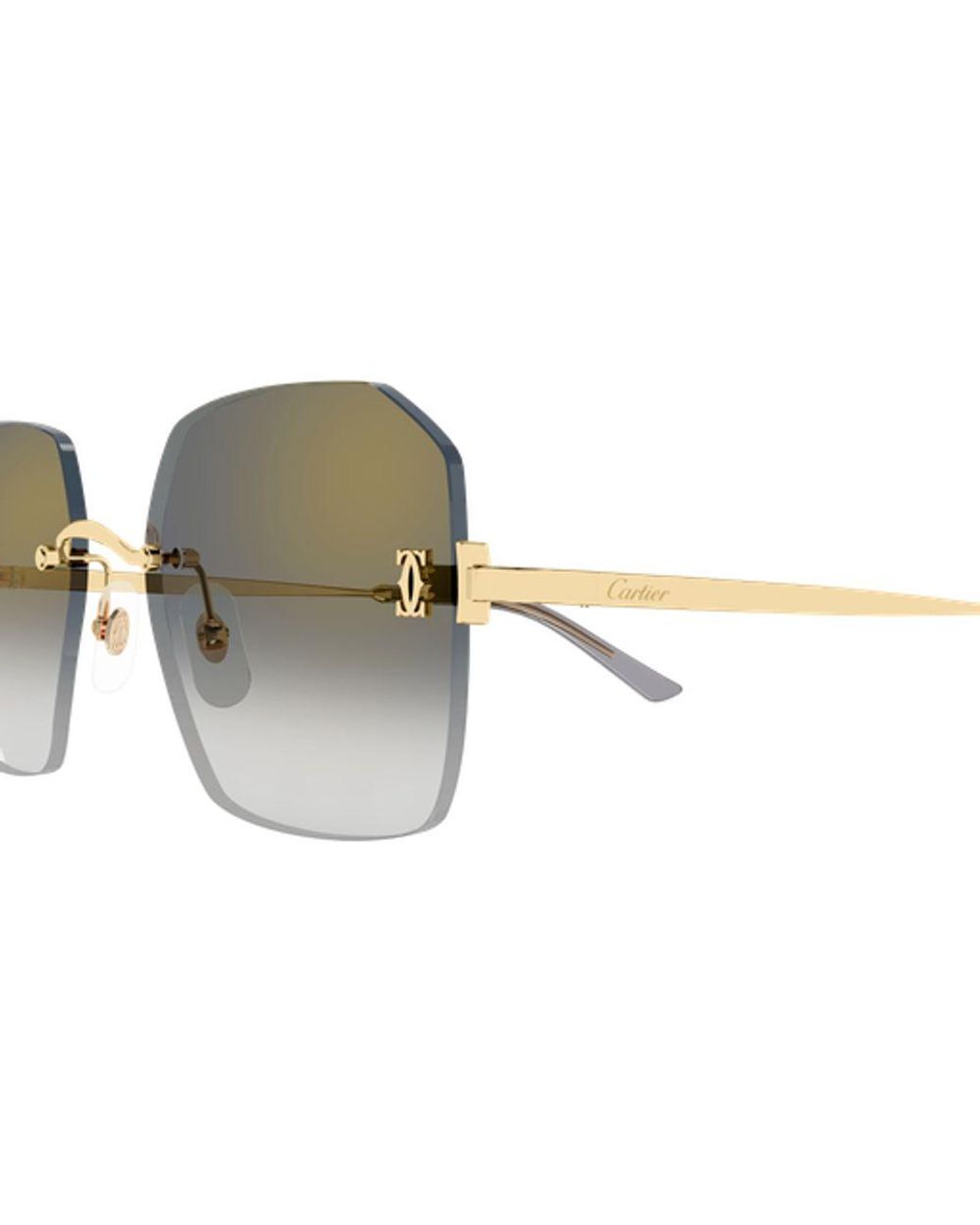 Cartier Brown Cartier Eyewear Ct0591S Square Rimless Sunglasses for men