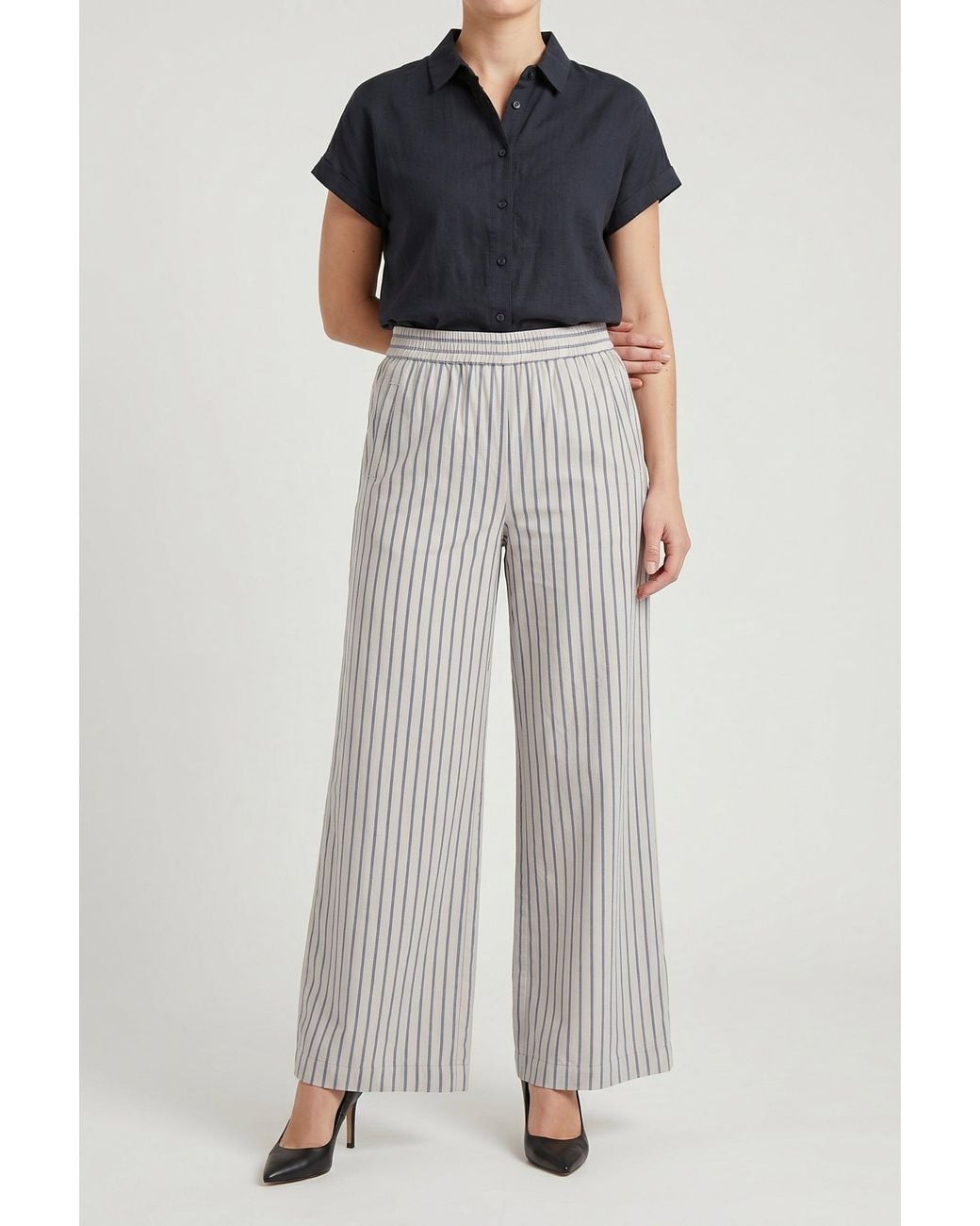 Brunello Cucinelli Multicolor Off Striped Wide Trousers