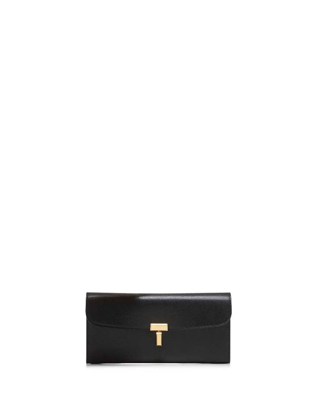 Totême White Leather T-Lock Wallet