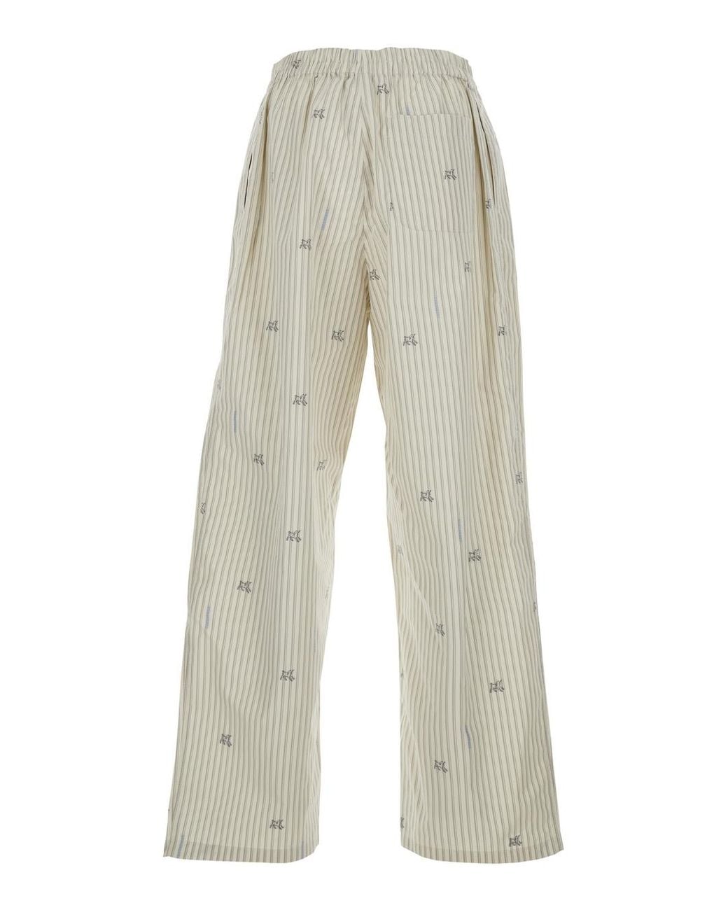 Jacquemus Gray Pants With Elasticated Waist And Striped Design for men