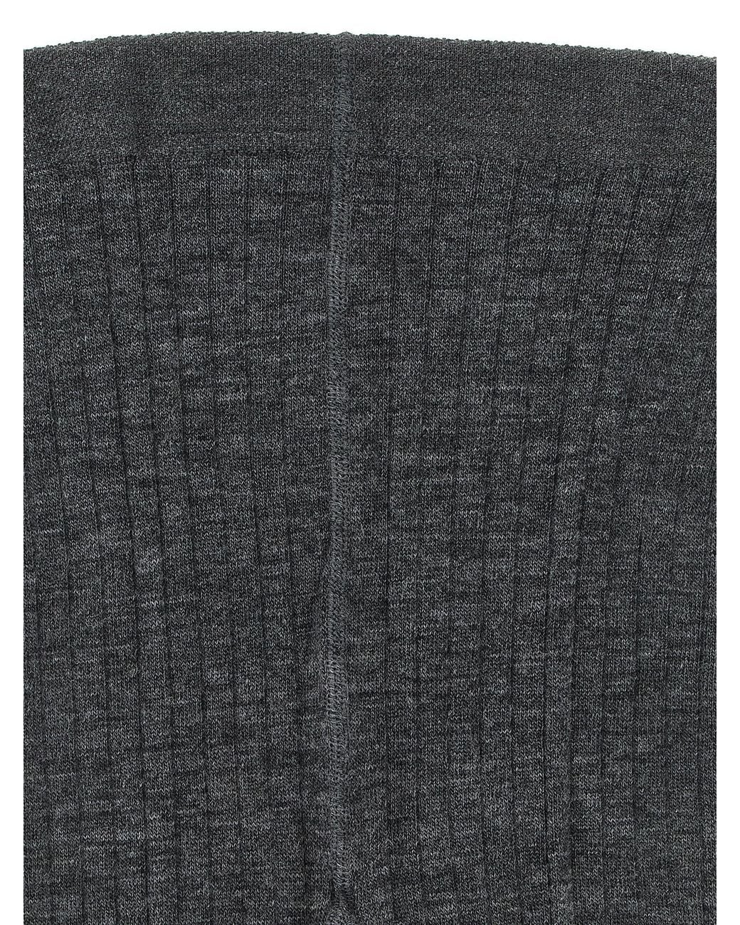 Jil Sander Black Ribbed Wool-Blend Tights