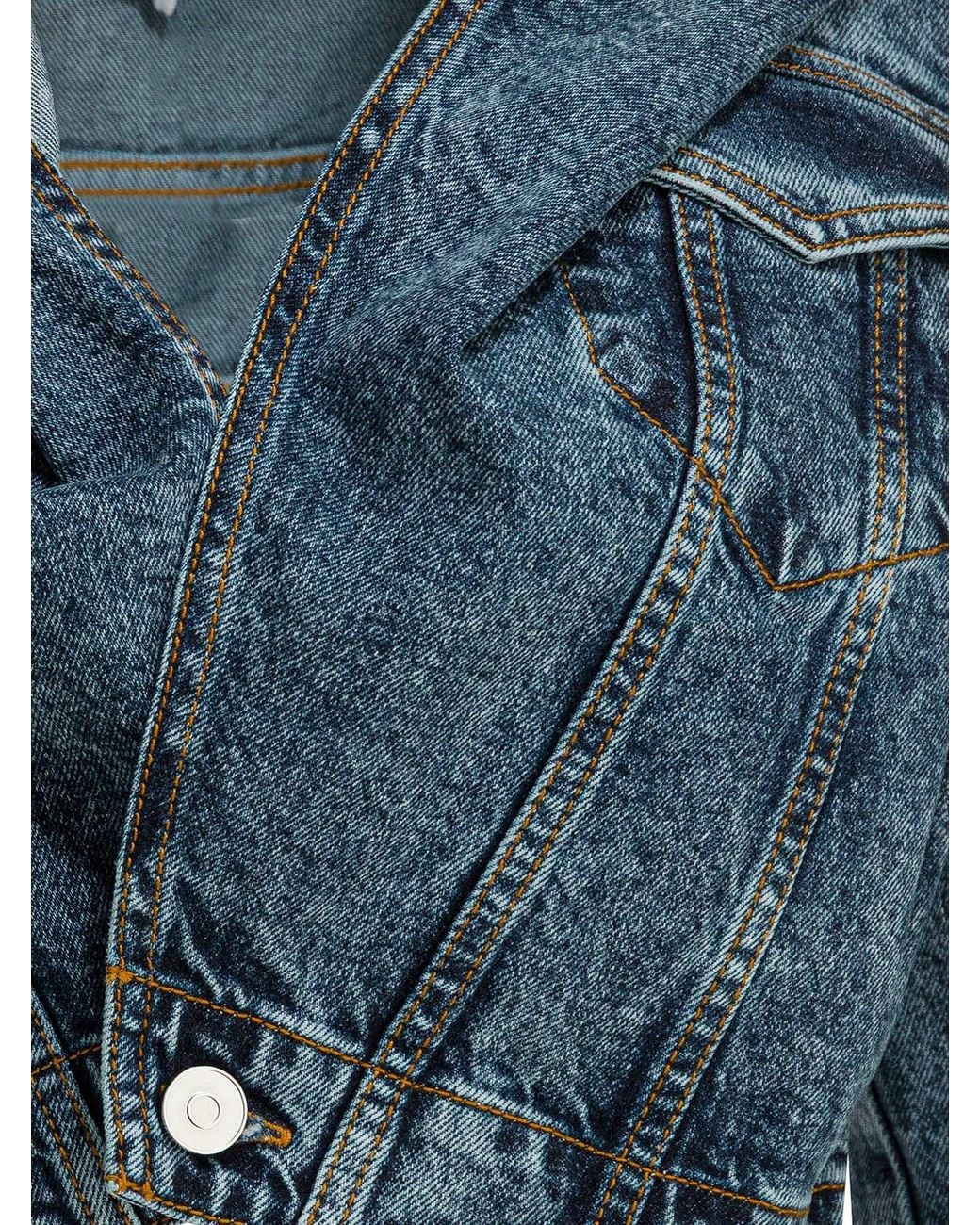 Alaïa Blue Hooded Denim Jacket