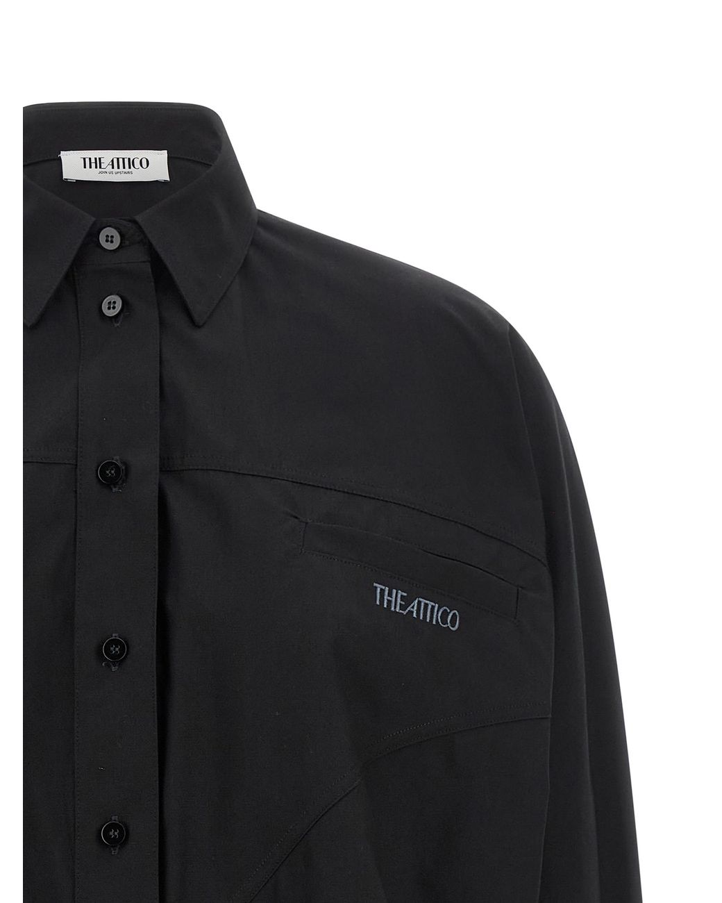 The Attico Black Shaped Hem Shirt
