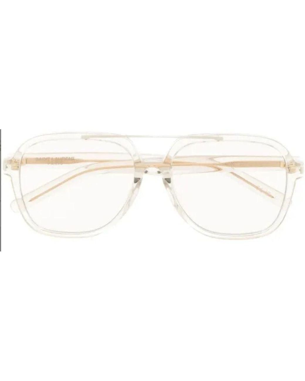 Saint Laurent Black Saint Laurent Eyewear Sl545 Clear-Lens Aviator Eyeglasses — Clear