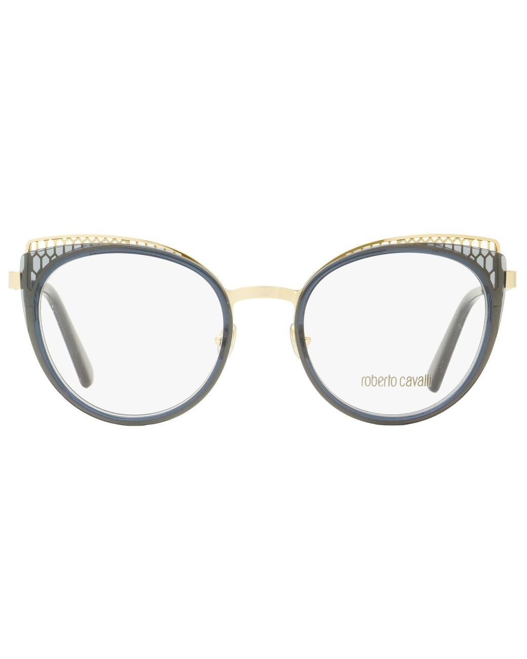 Roberto Cavalli Black Oval Eyeglasses Rc5114 020-Transparent 53Mm 5114/Transparent Metal/Plastic (Acetate)