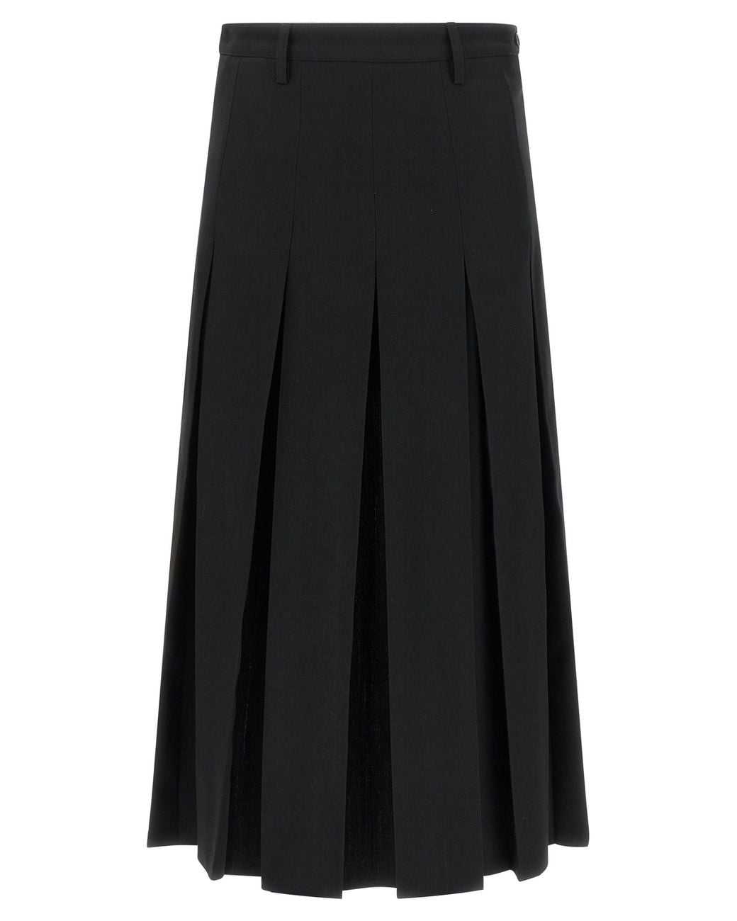 MM6 by Maison Margiela Black Mm6 Maison Margiela Pleated Wool-Blend Skirt