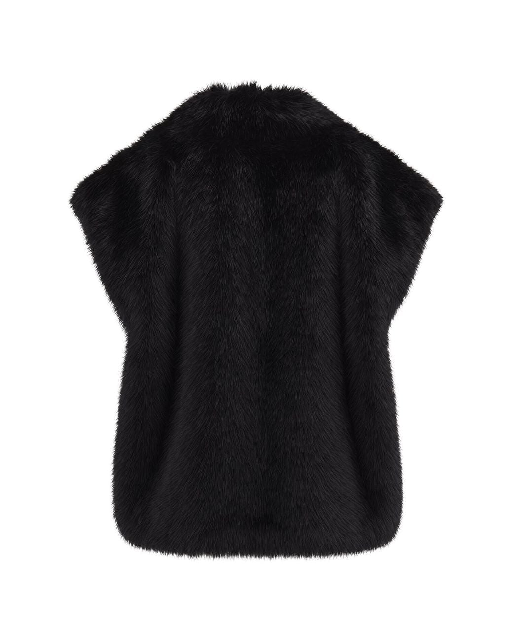 Stand Studio Black Kinley Faux Fur Gilet Jacket