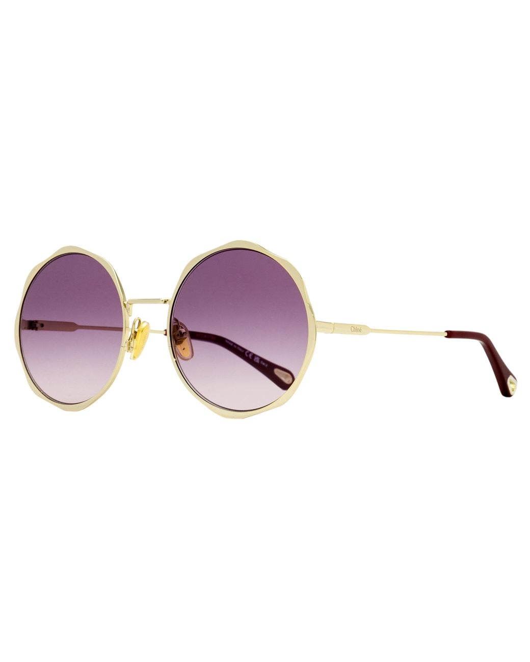 Chloé Black Chloe Scallop Rim Sunglasses Ch0184S 006- 59Mm Metal/Plastic (Acetate)