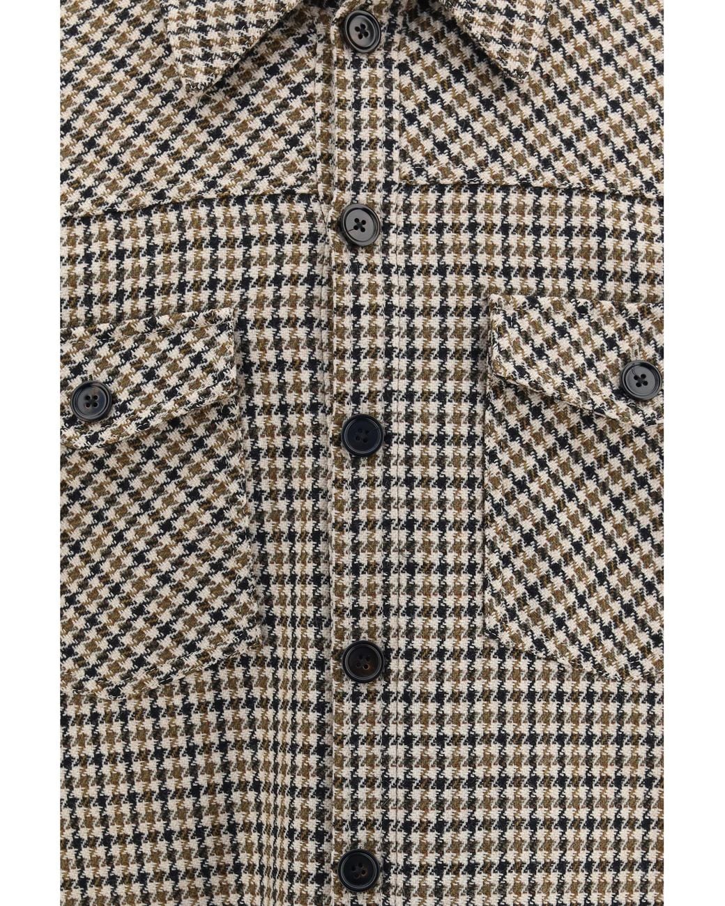 Dolce & Gabbana Gray Quilted Houndstooth Wool Jacket Shirt for men