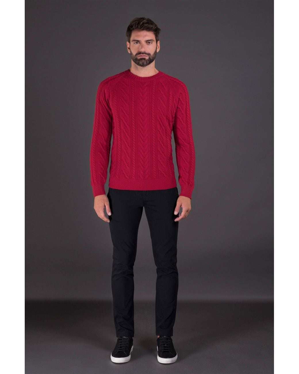 Moorer Pink Cable Knit Sweater Clothing for men