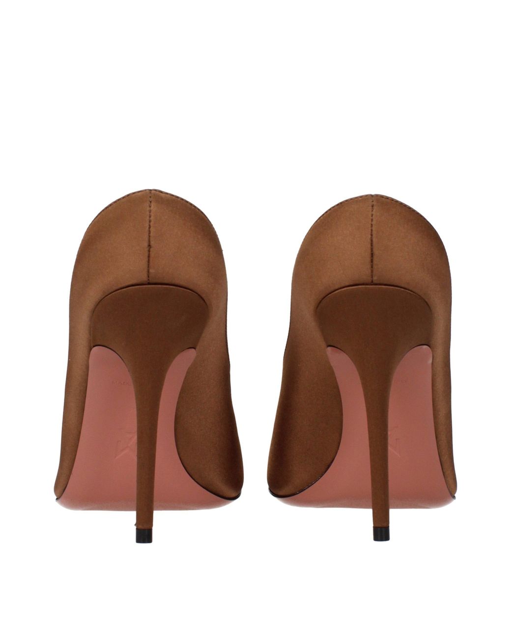 AMINA MUADDI Brown Satin High Heel Pumps