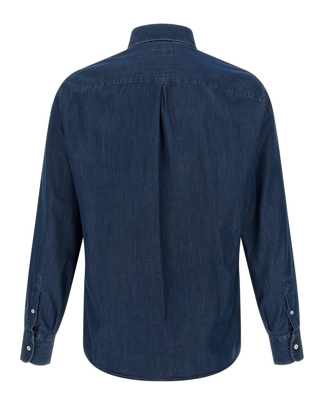Brunello Cucinelli Blue Lightweight Cotton Denim Shirt