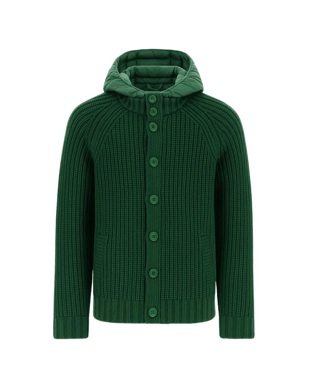 Herno Green Cardigan Infinity Wool And Ecoage for men