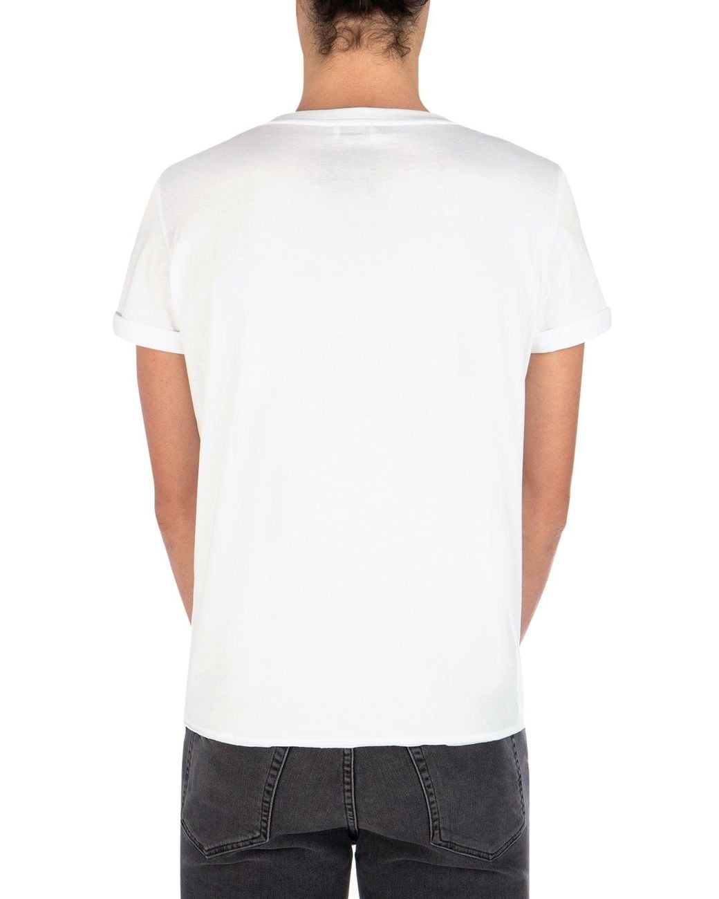 Saint Laurent White Saint Laurent Logo-Embroidered Cotton T-Shirt