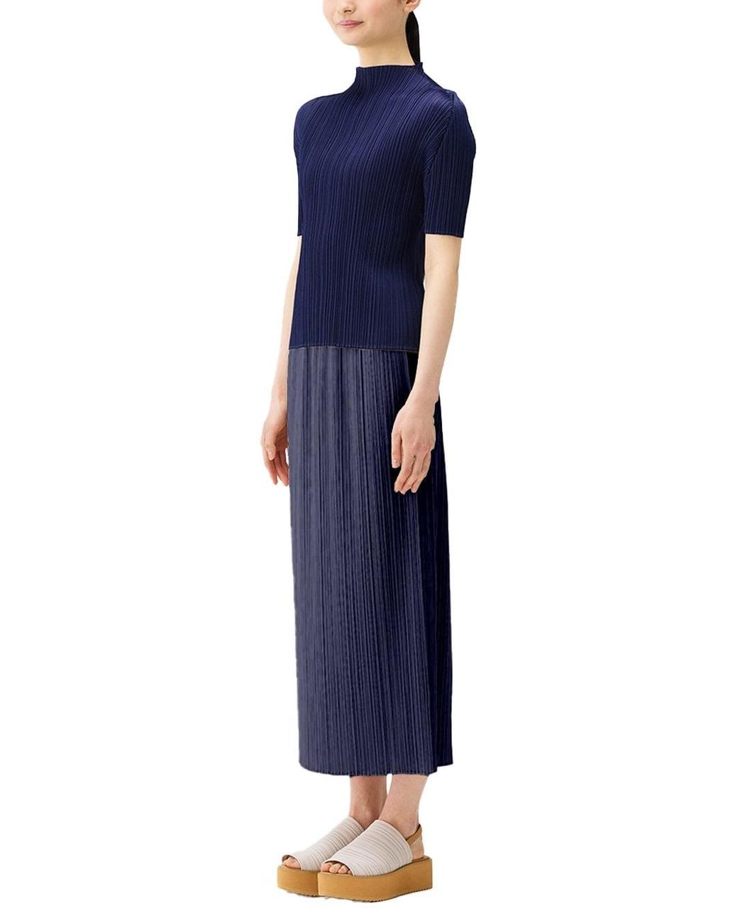 Issey Miyake Blue Pleats Please Monthly Skirt