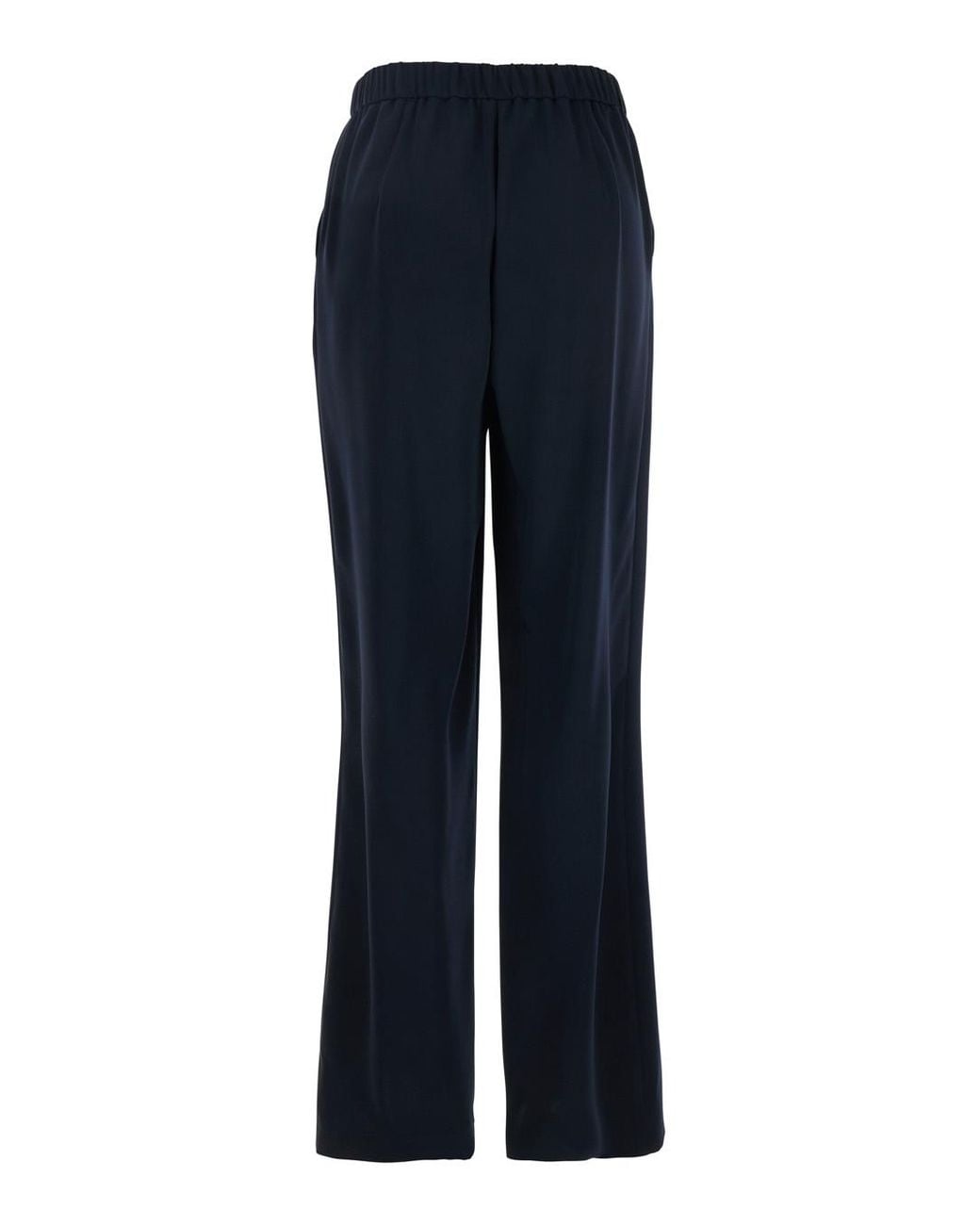 Le Plain Blue Pants With Elasticated Waist
