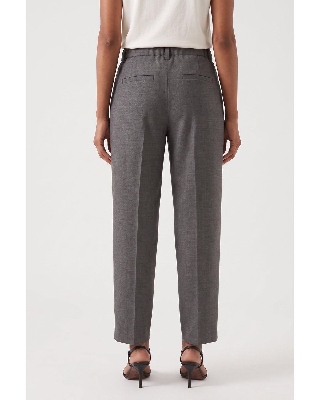 Brunello Cucinelli Gray Wool Relaxed Trousers