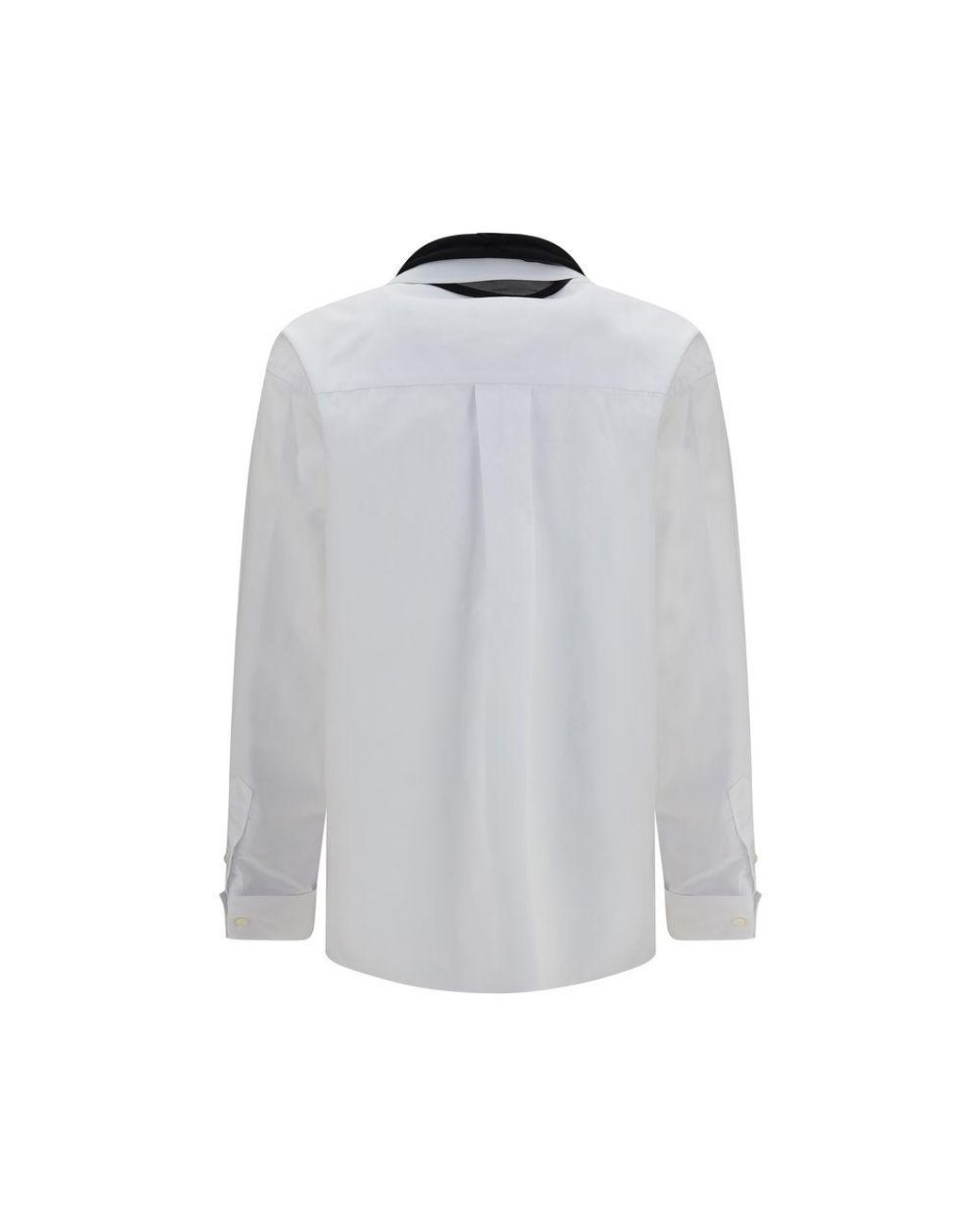 Sacai Gray White Polyester Dress Shirt