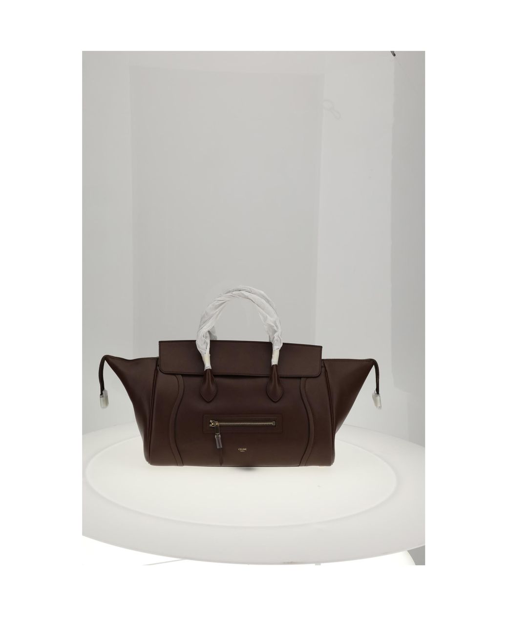 Céline Gray Shoulder Bag New Luggage Leather Calf