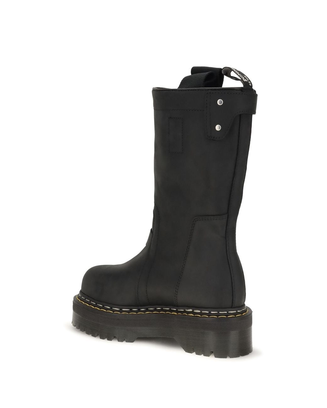 Rick Owens Black Quad Sole Pull-On Boots Upper: Nubuck; Sole: Rubber