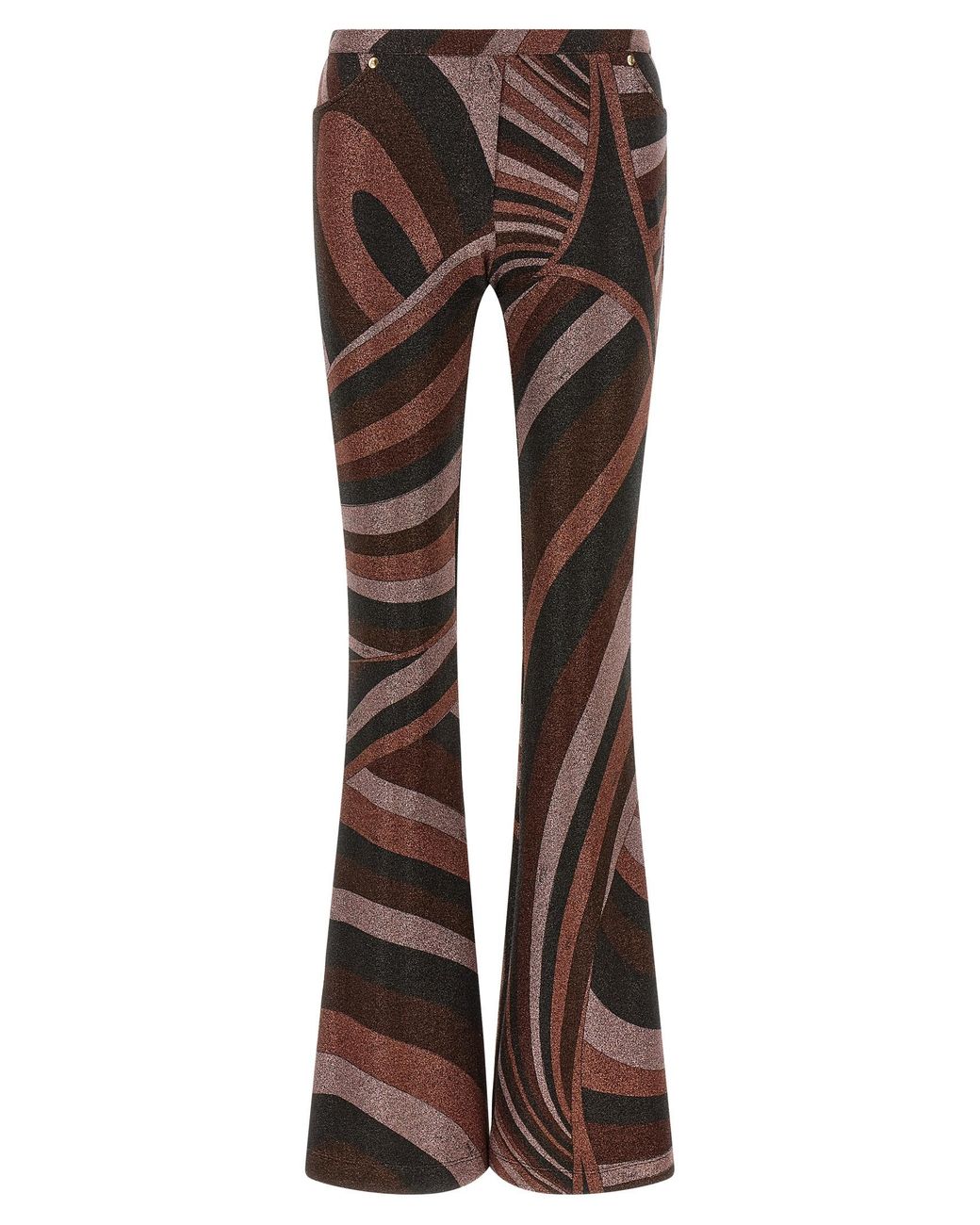Emilio Pucci Brown Polyamide Flared Pants