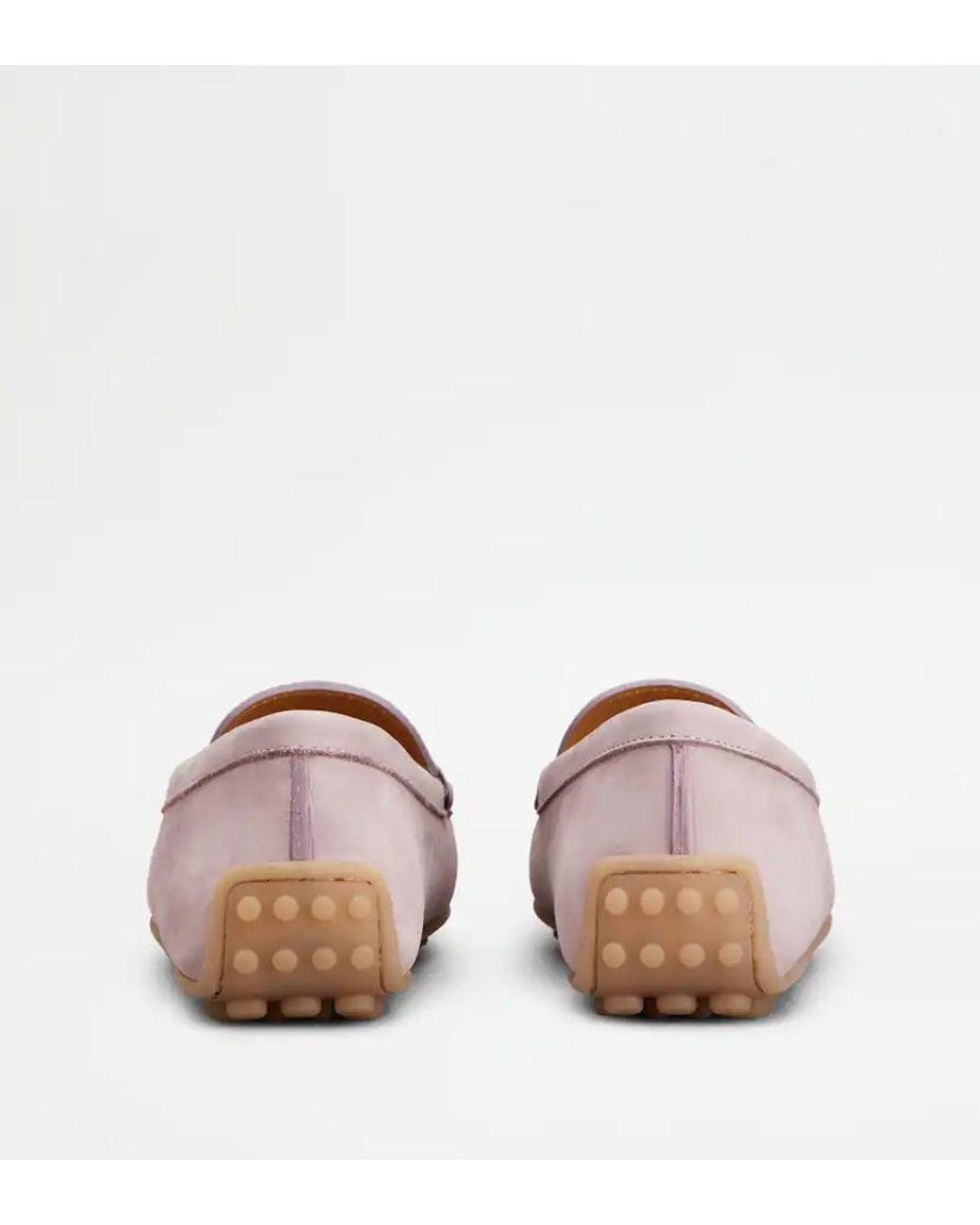 Tod's Pink Tod's Rubber-Soled Leather Loafer