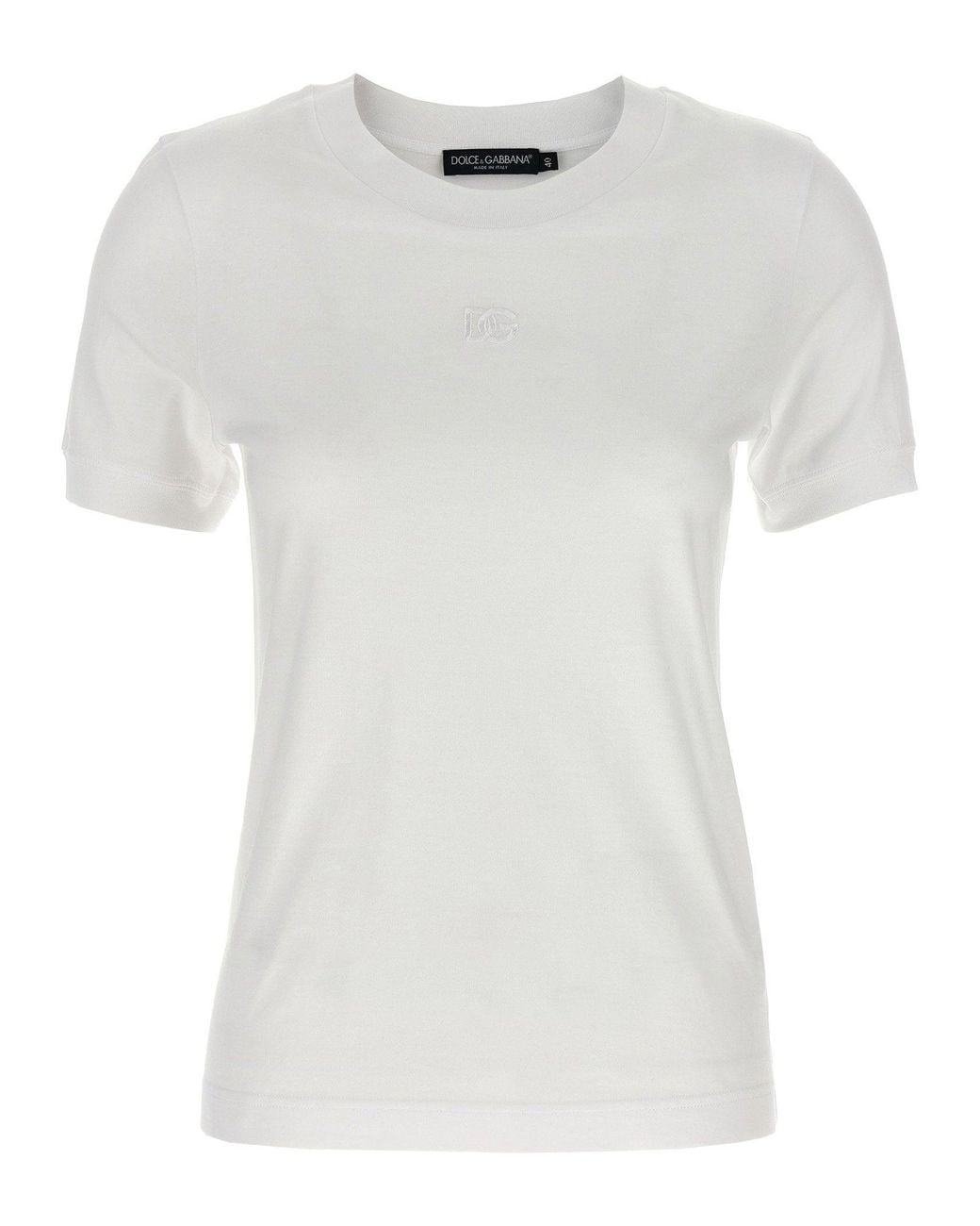 Dolce & Gabbana White Dolce & Gabbana Logo-Embroidered Cotton T-Shirt