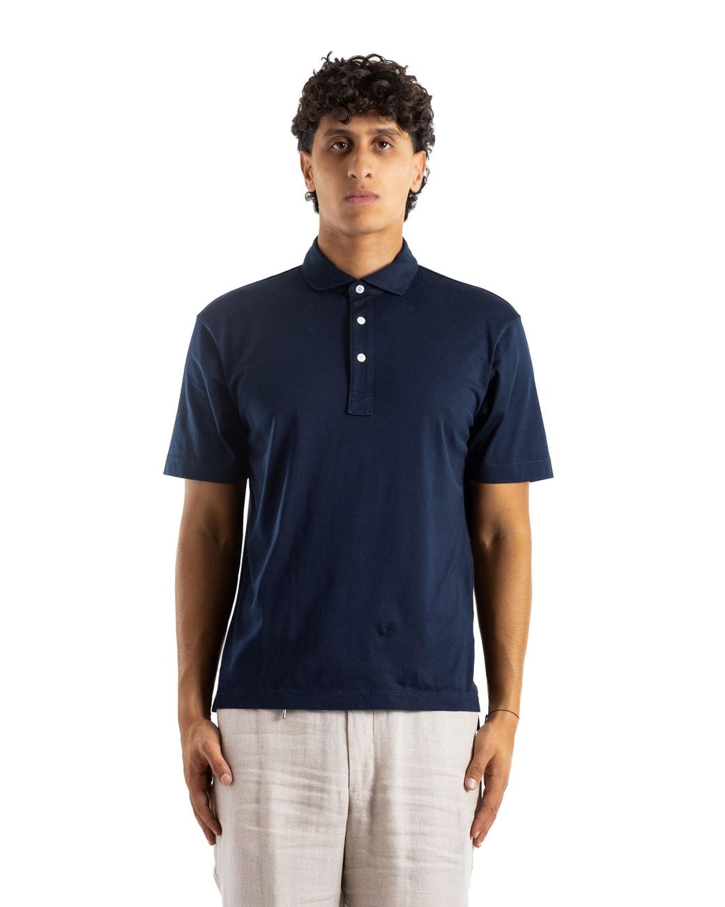 Handvaerk Blue Handvaerk Pima Cotton Polo Shirt for men