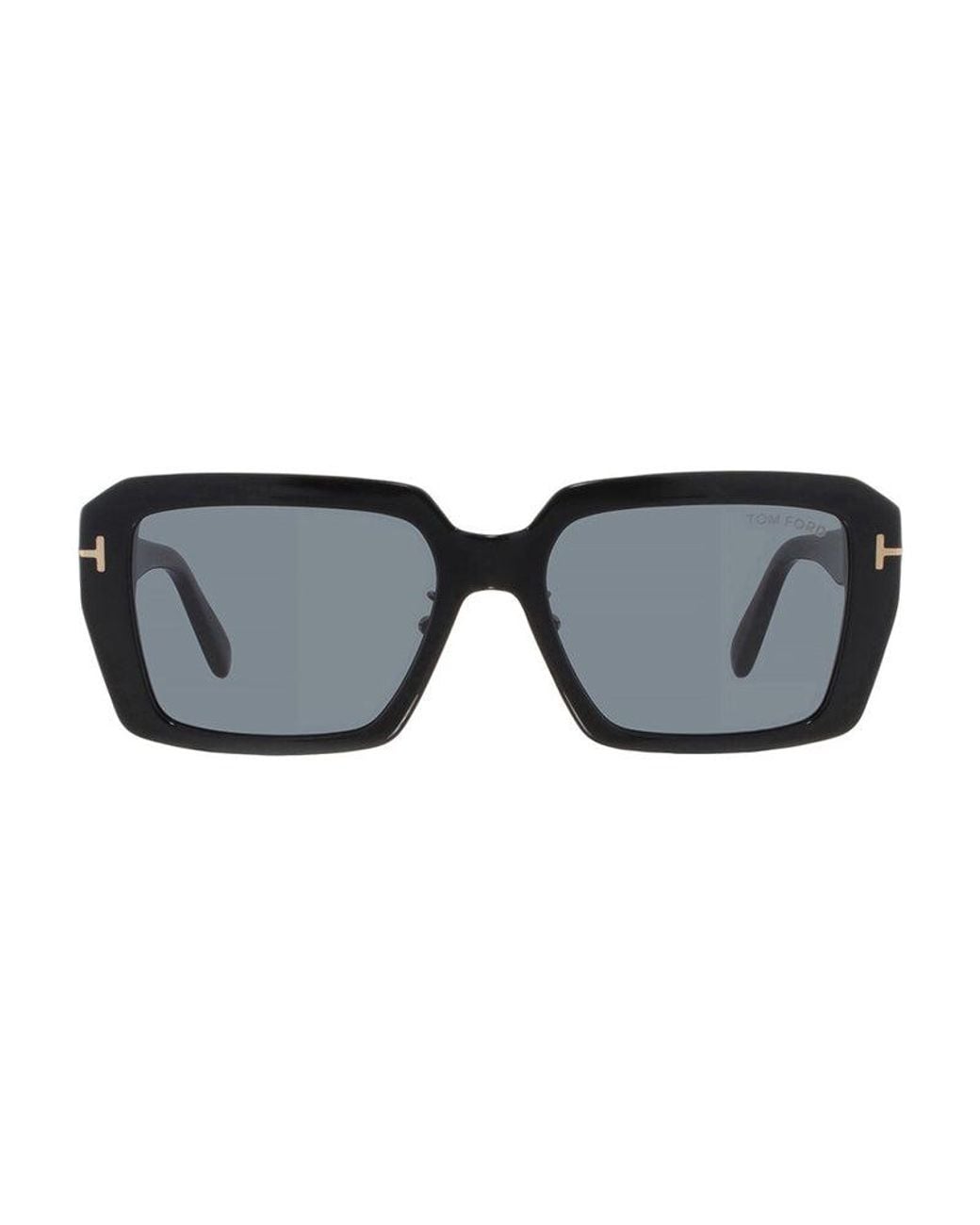 Tom Ford Black Sunglasses Square Full Rim, Shiny Frame And Smoke Lens Ft1164-K01A for men