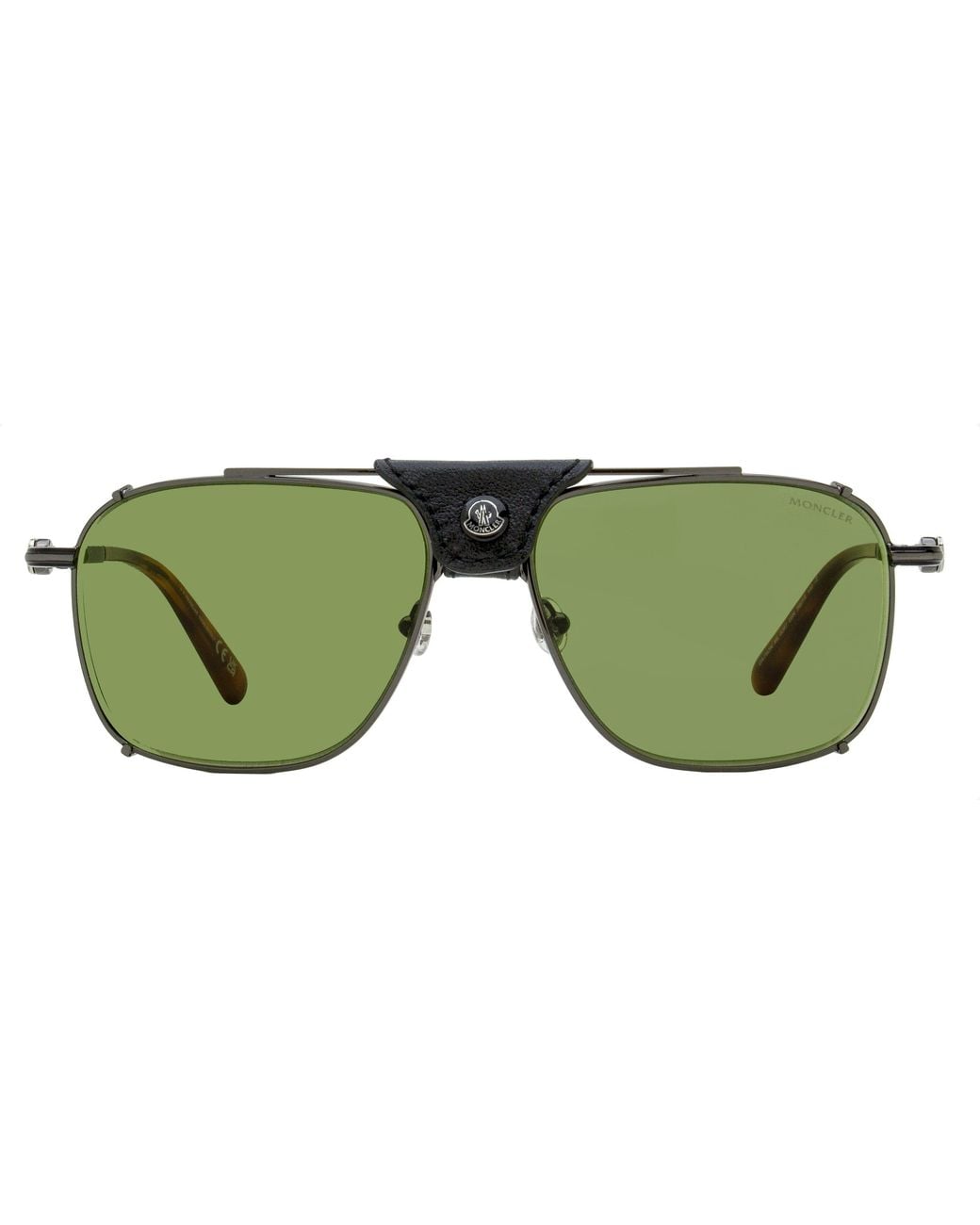 Moncler Green Gatiion Navigator Sunglasses Ml0287 08N Gunmetal-Havana 59Mm Metal/Plastic (Acetate) for men