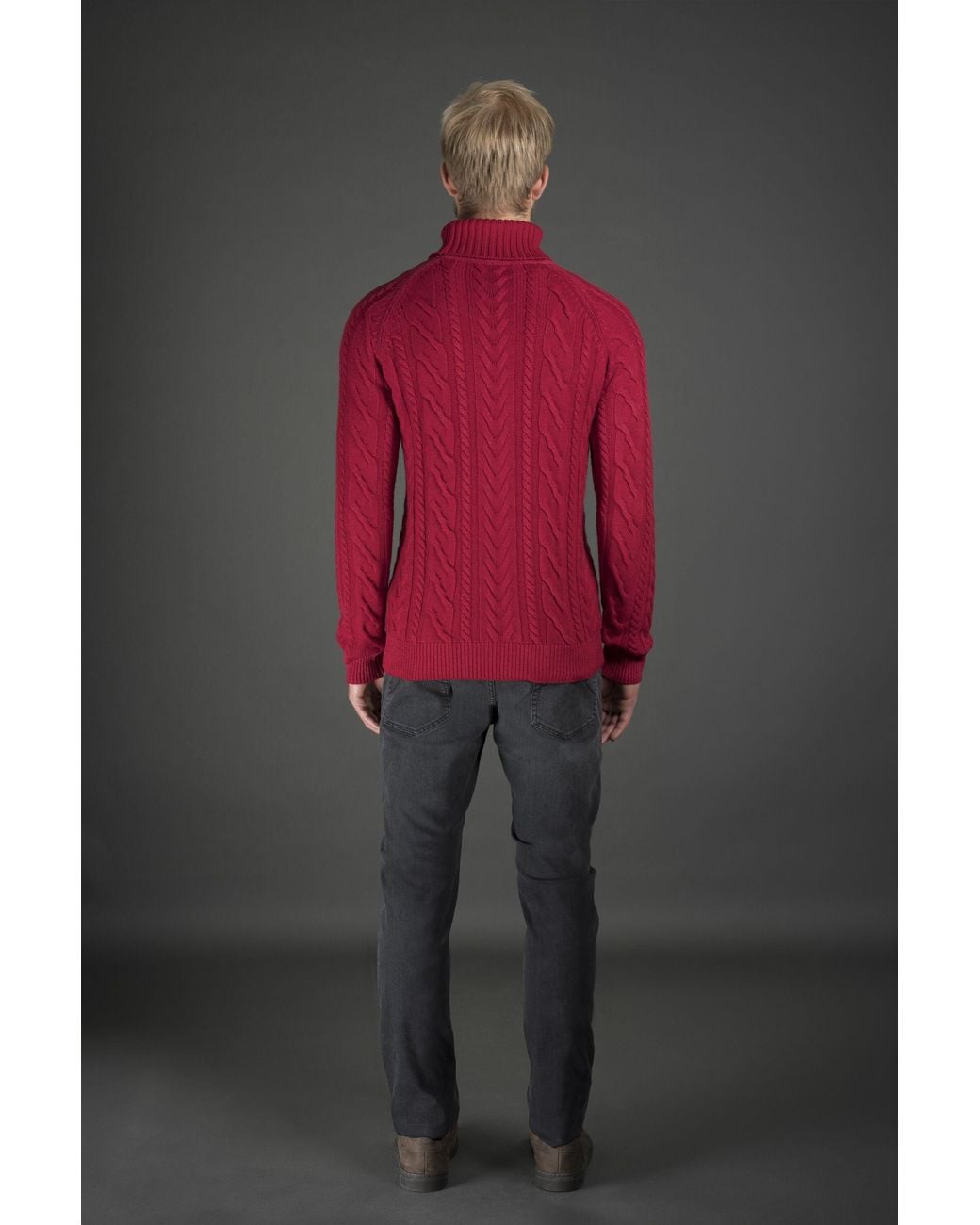 Moorer Gray Cable Knit Sweater Clothing for men