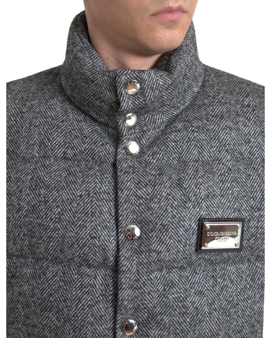 Dolce & Gabbana Black Elegant Chevron Knit Wool Blend Vest Jacket Clothing for men