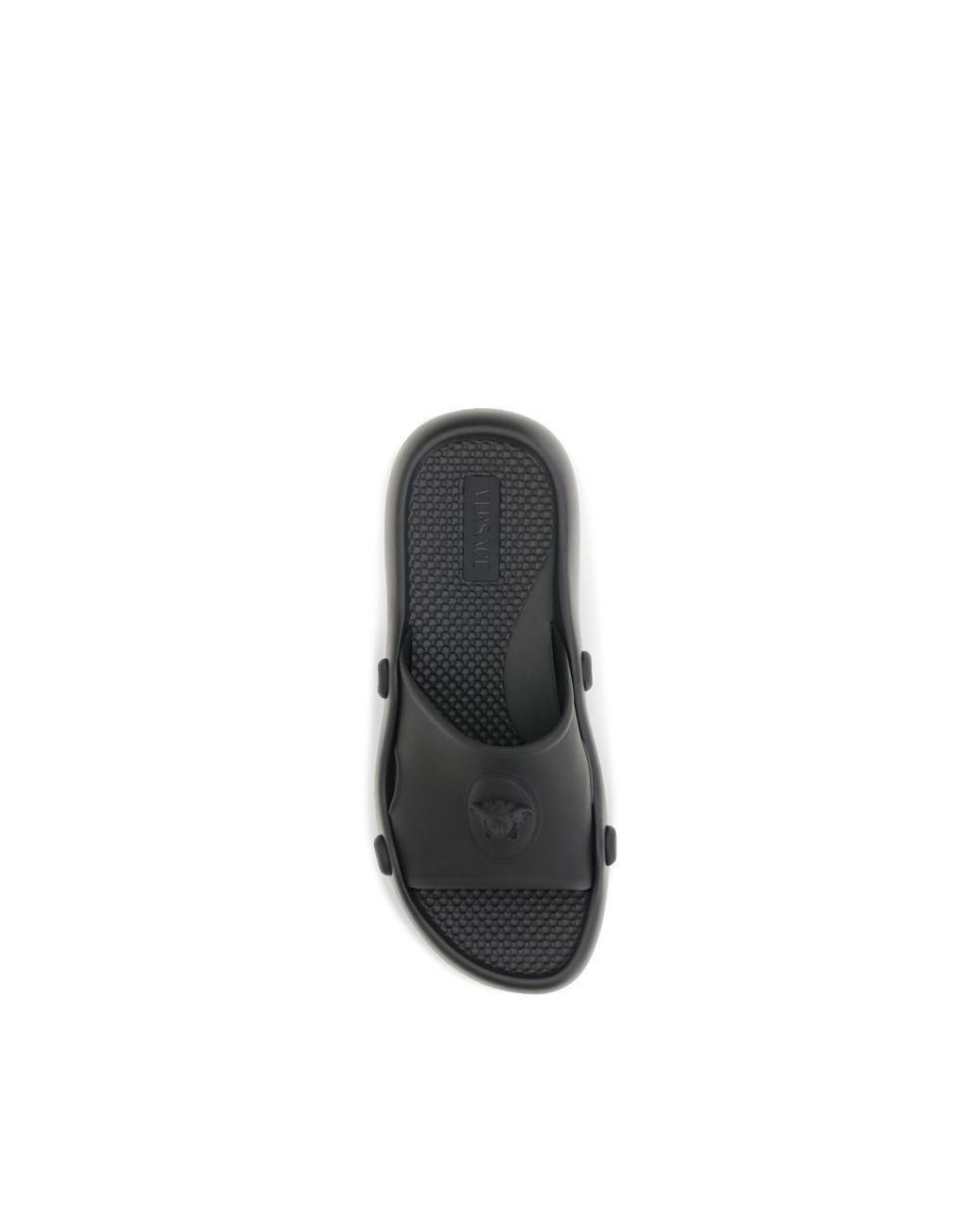 Versace Black Rubber Sandals for men