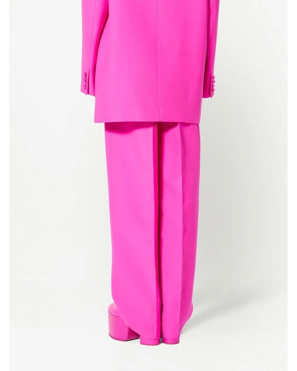 Valentino Pink Crepe Couture Wide-Leg Trousers