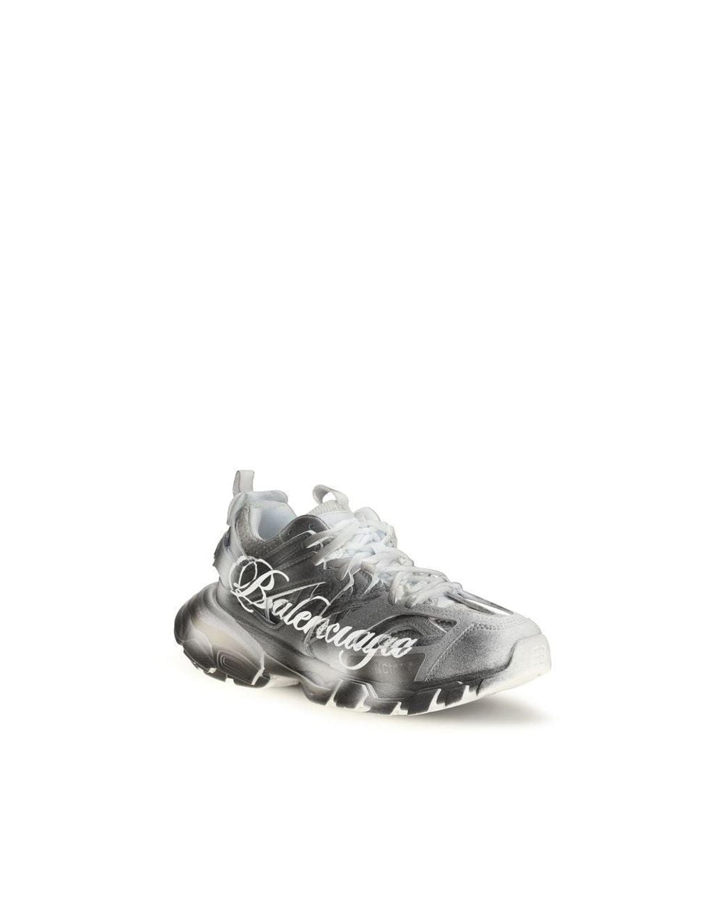 Balenciaga White Gray Polyamide Athletic Sneakers