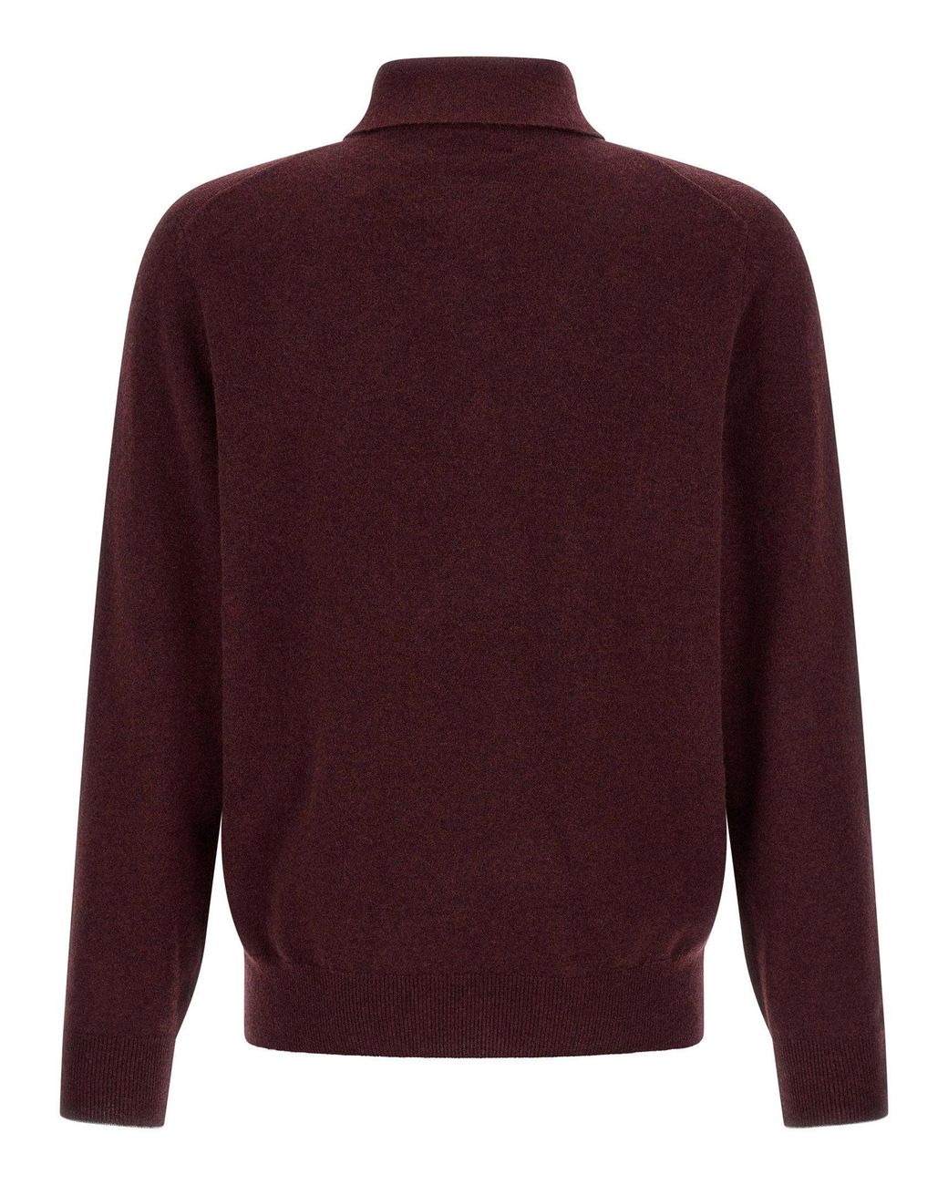 Brunello Cucinelli Red Cashmere Knit Polo Shirt for men