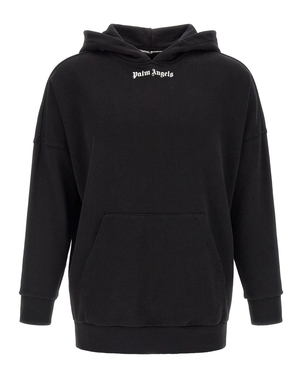 Palm Angels Blue Logo-Printed Brushed Cotton Hoodie