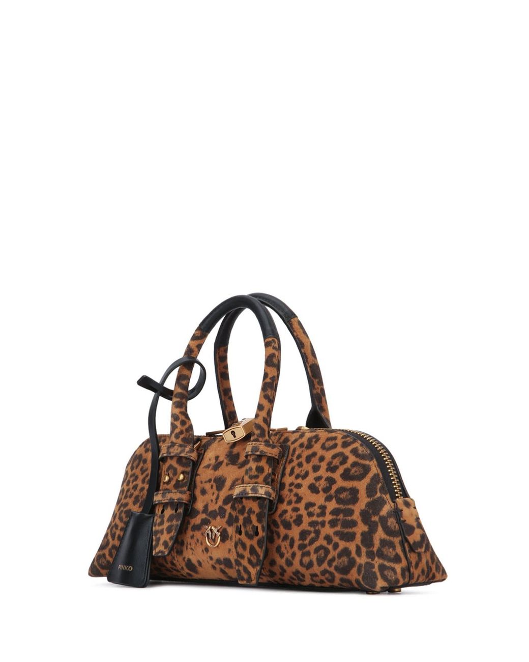 Pinko Brown Bowling Bag Baguette Suede