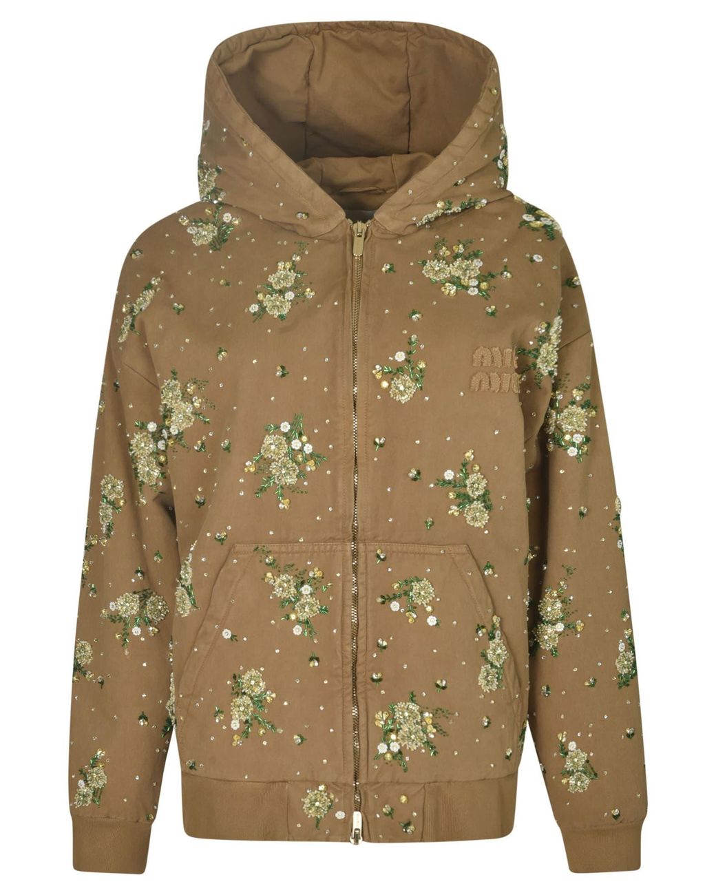 トップス miumiu zip-up hoodie Cotton zip-up hoodie in blue - Miu Miu | Mytheresa