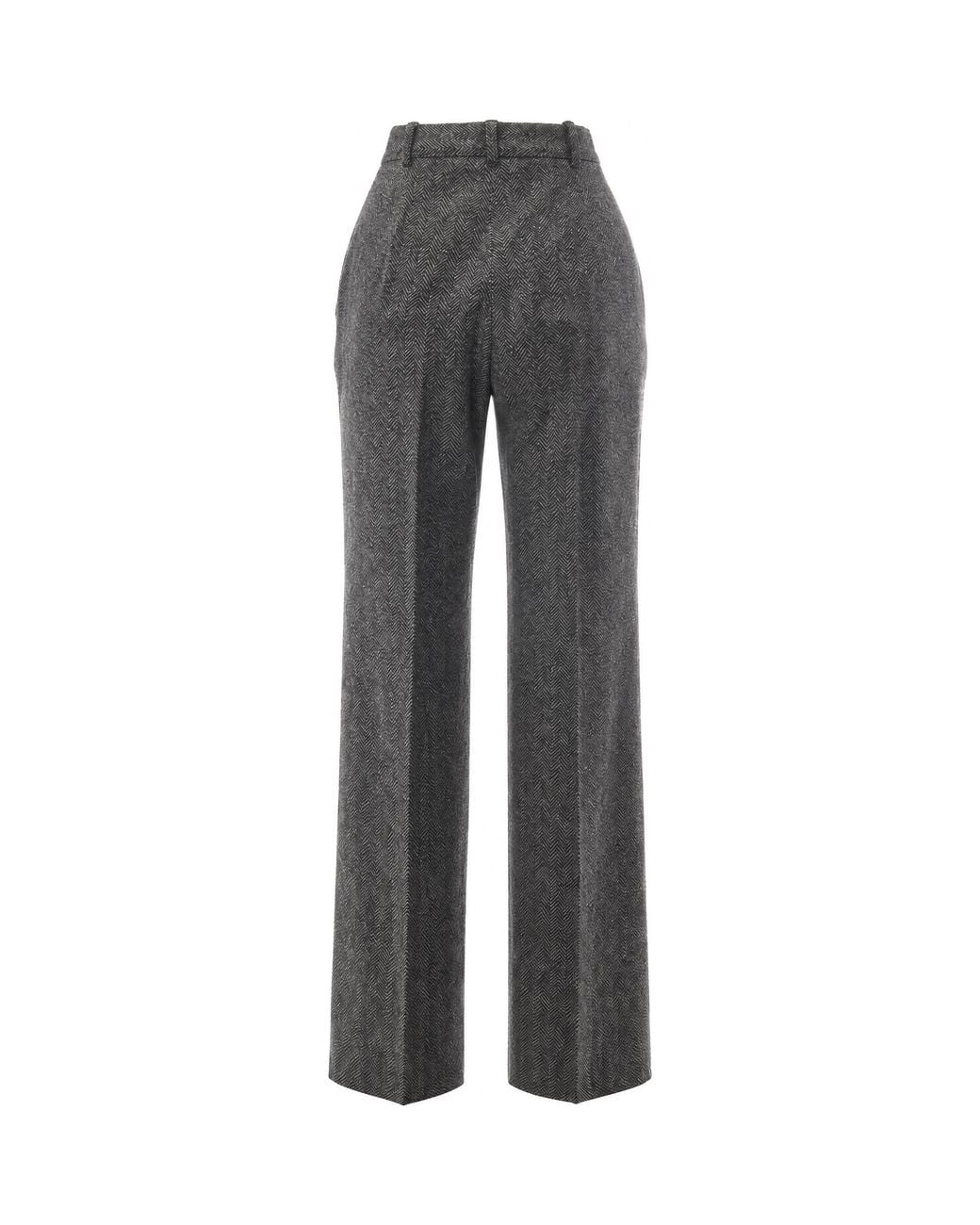 Max Mara Gray Straight Trousers Edicola Resca Knit
