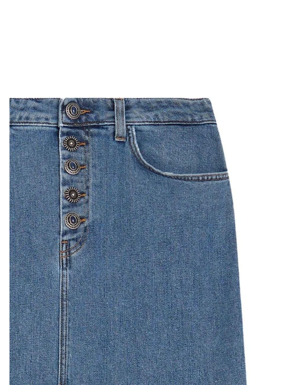 Dondup Blue Skirt Co Ea