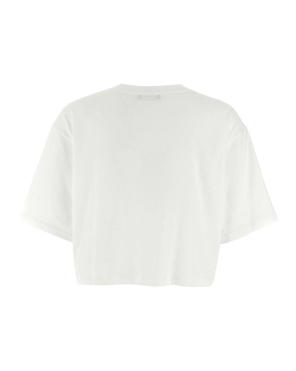 Balmain White Crop Logo T-Shirt